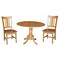 International Concepts Round 42 in Dual Drop Leaf Table with 2 San Remo Chairs, Pecan, 42 in W, 42 in L, 29.5 in H, Wood K59-42DP-C10 - alternate 1